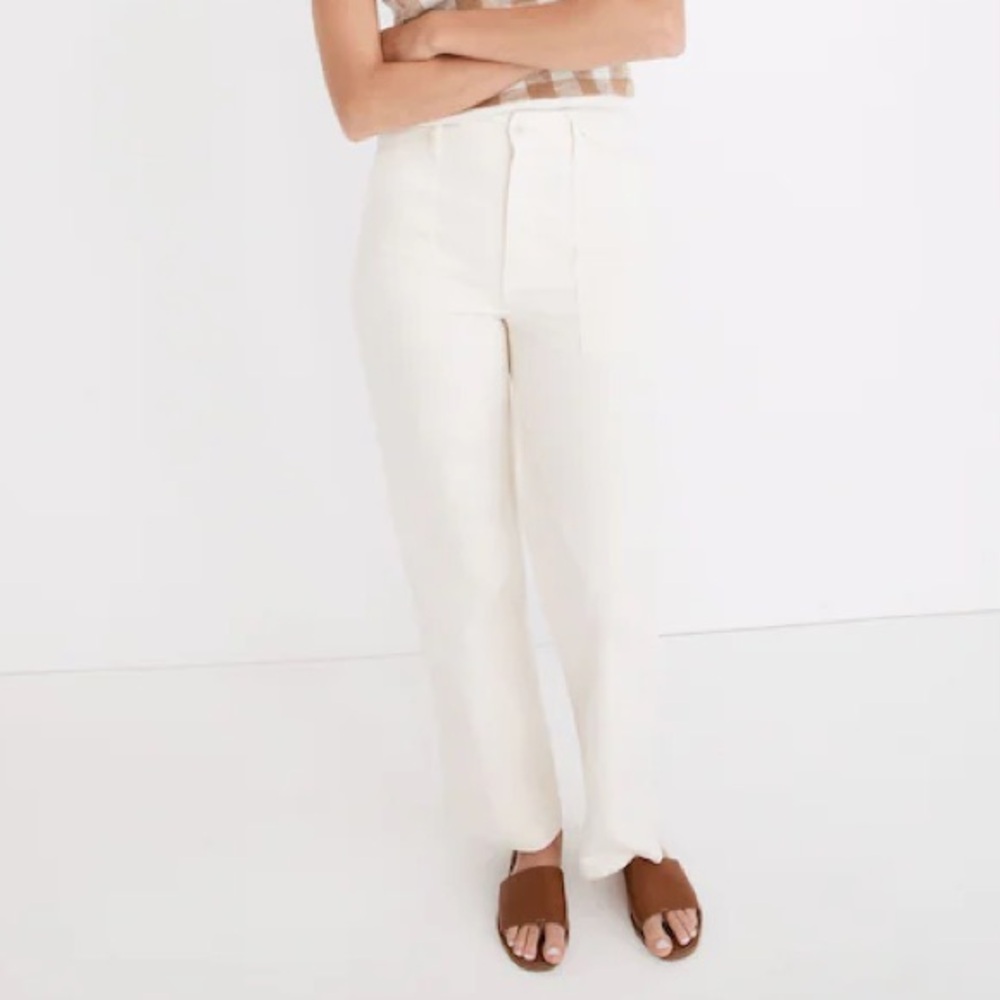 Madewell The Perfect Vintage Wide-Leg Cargo Pants Utility Edition Antique Cream